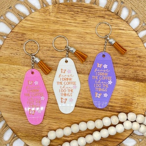 Motel Keychains | Keychains | Keychain | Acrylic Keychains | Coffee Keychains