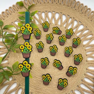 Sunflower Straw Toppers | Straw Topper | Straw Charm | Straw Accessories | Toppers | Charms | Straw Topper