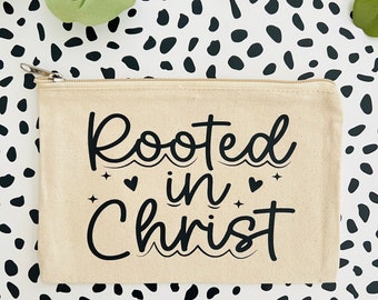 Rooted In Christ, Religious Pouch, Pencil Pouch, Religious Pencil Pouch, Religious Gift Ideas