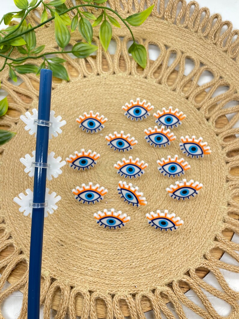 Straw Topper Straw Topper Bulk Evil Eye Straw Topper Etsy