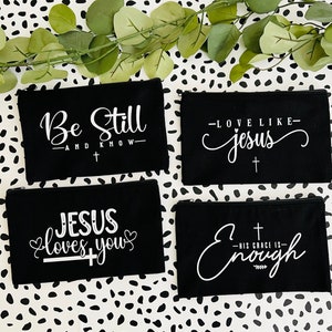 Religious Pencil Pouches, Canva Zipper Bag, Pencil Bag, Zipper Canva Tote Bag, Religious Gift Ideas