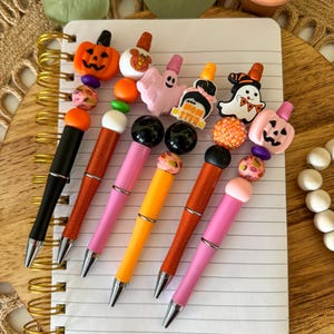 Halloween Beaded Pens, Beaded Pens, Pen, Pens, Beaded Pen, Halloween Pen, Halloween Beads