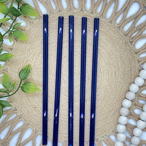 Blue Glass Straw | Glass Straw | Straw | Single One Glass Straw