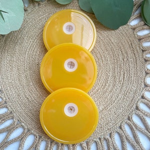 Acrylic Lid, Lids, Lid, Acrylic Lids, Can Glass Lids, 16 Oz Can Glass Lid, Mustard Acrylic Lid