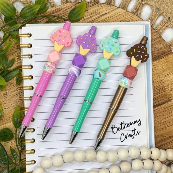Coffee Beaded Pen Silicone Beaded Pens Silicone Focal Beads Beaded Pen Pens  Coffee Pen Gift Ideas 