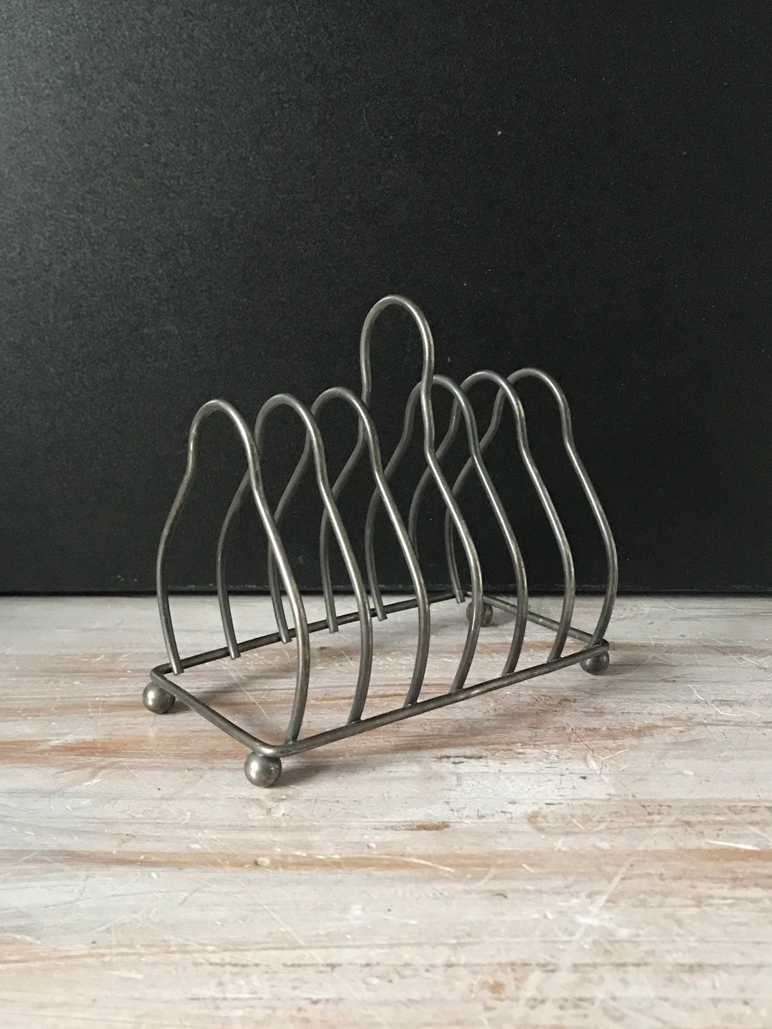 Vintage Metal Toast Rack on Ball Feet Etsy