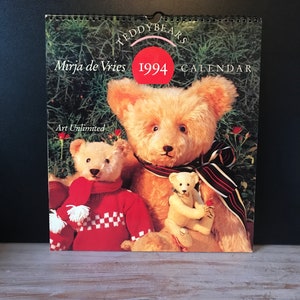 Vintage teddy bear calendar - Mirja de Vries Calendar 1994