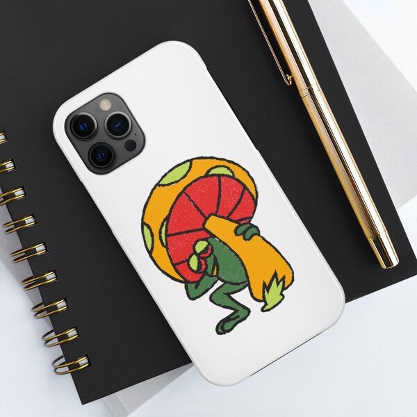 Hippy Frog and Mushroom Tough Phone Case + Retro Inspired 70's Frog and Mushroom Protective Phone Case-Mate