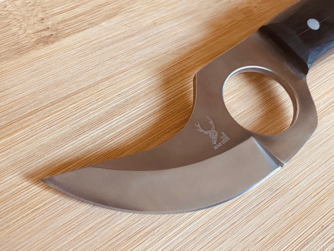 Hunting Knife with Finger Hole Etsy