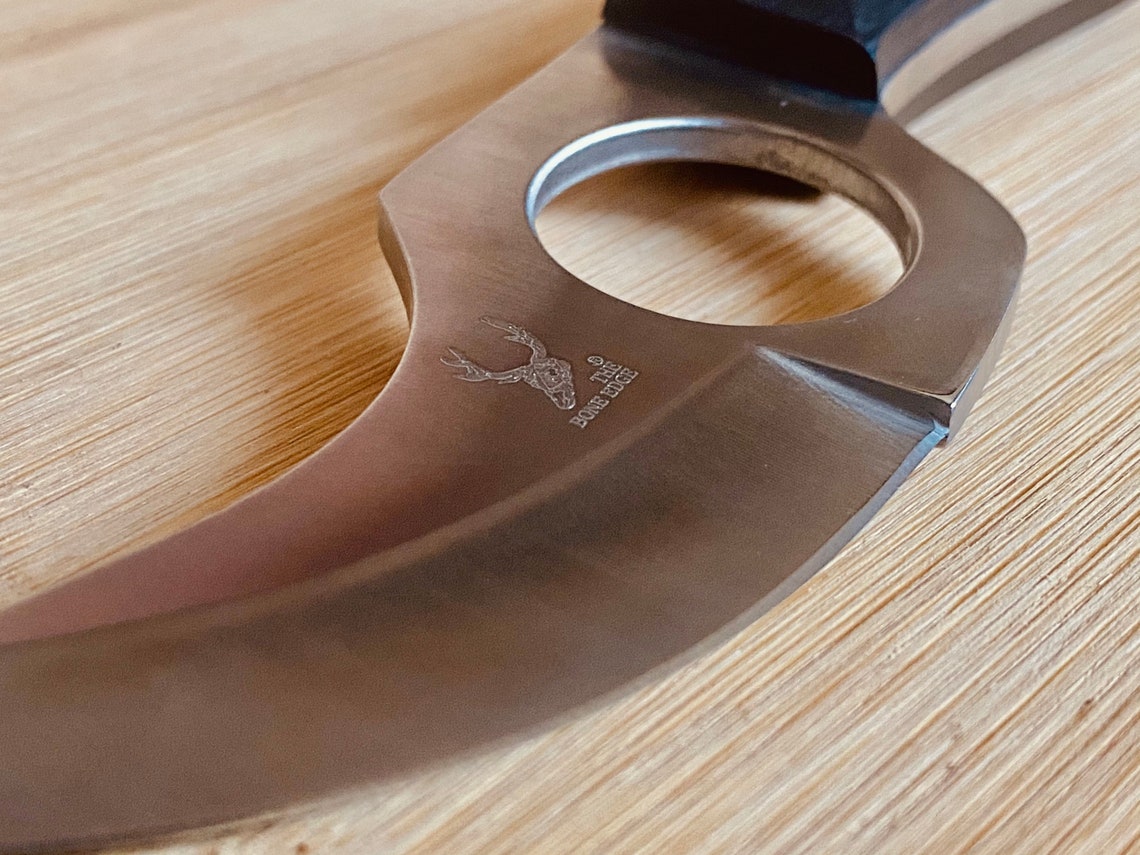 Hunting Knife with Finger Hole Etsy