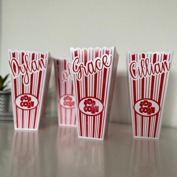 Gepersonaliseerde Popcorn Box | Herbruikbare Plastic Popcorn Box | Popcorn houder | Filmnacht | Movie Night | Familie Film Night | Popcorn beker