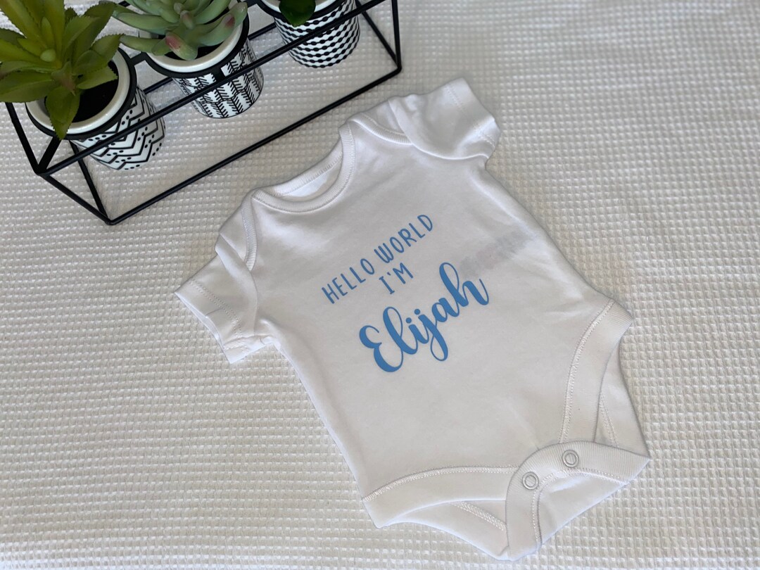 Baby Announcement Vest Baby Reveal Rainbow Baby Hello World I'm to the World Baby