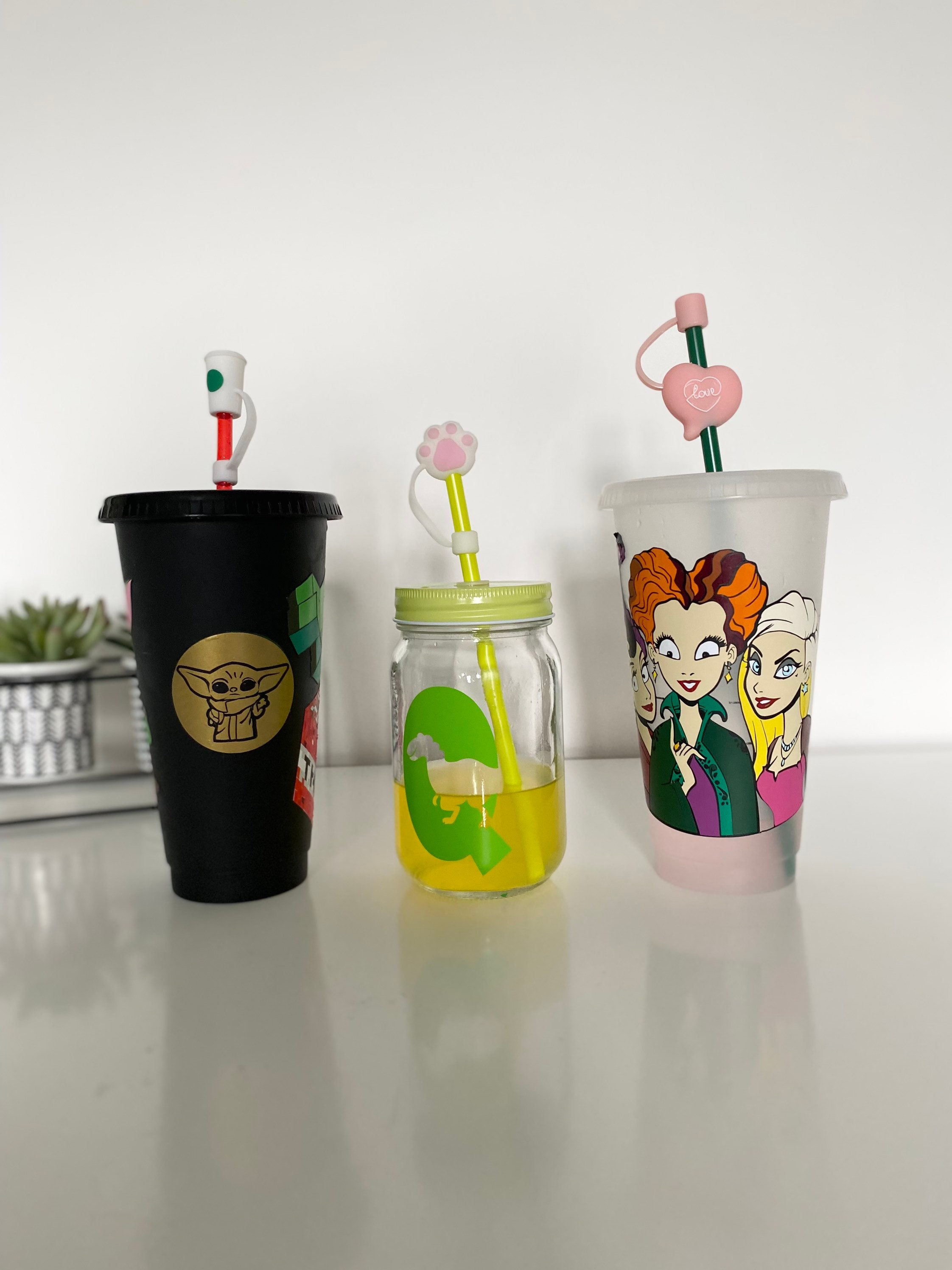 Re-usable Straw Cover Straw Protector Starbucks Straw Topper Tumbler Straw  Case Straw Buddy Straw Protector Cold Cup Straw Cover 