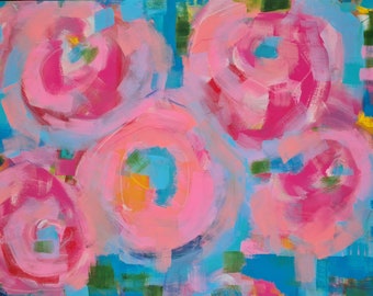 Home~ lisagoddardart~ Abstract Art~ Modern Art~ Colourful Art~ Pattern~ Neon Pink~Flowers