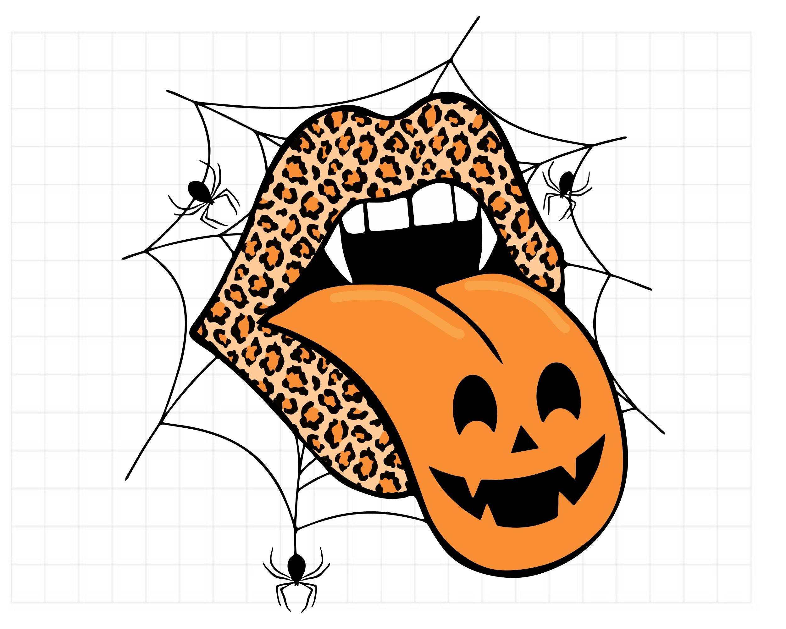 Pumpkin Lips PNG Leopard Lips Pumpkin Tongue Png Halloween | Etsy
