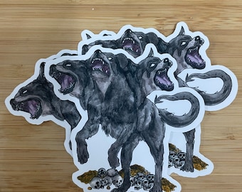 Pegatina de la deidad Cerberus