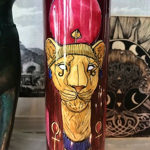 Sekhmet deity candle