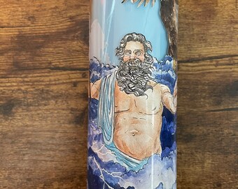 Zeus (Remastered, hellblau) Gottheitskerze