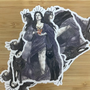 Pegatina de la deidad Hekate remasterizada