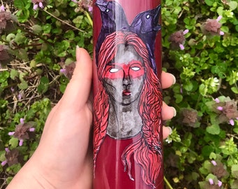 The Morrigan deity candle