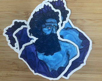 Poseidon deity sticker