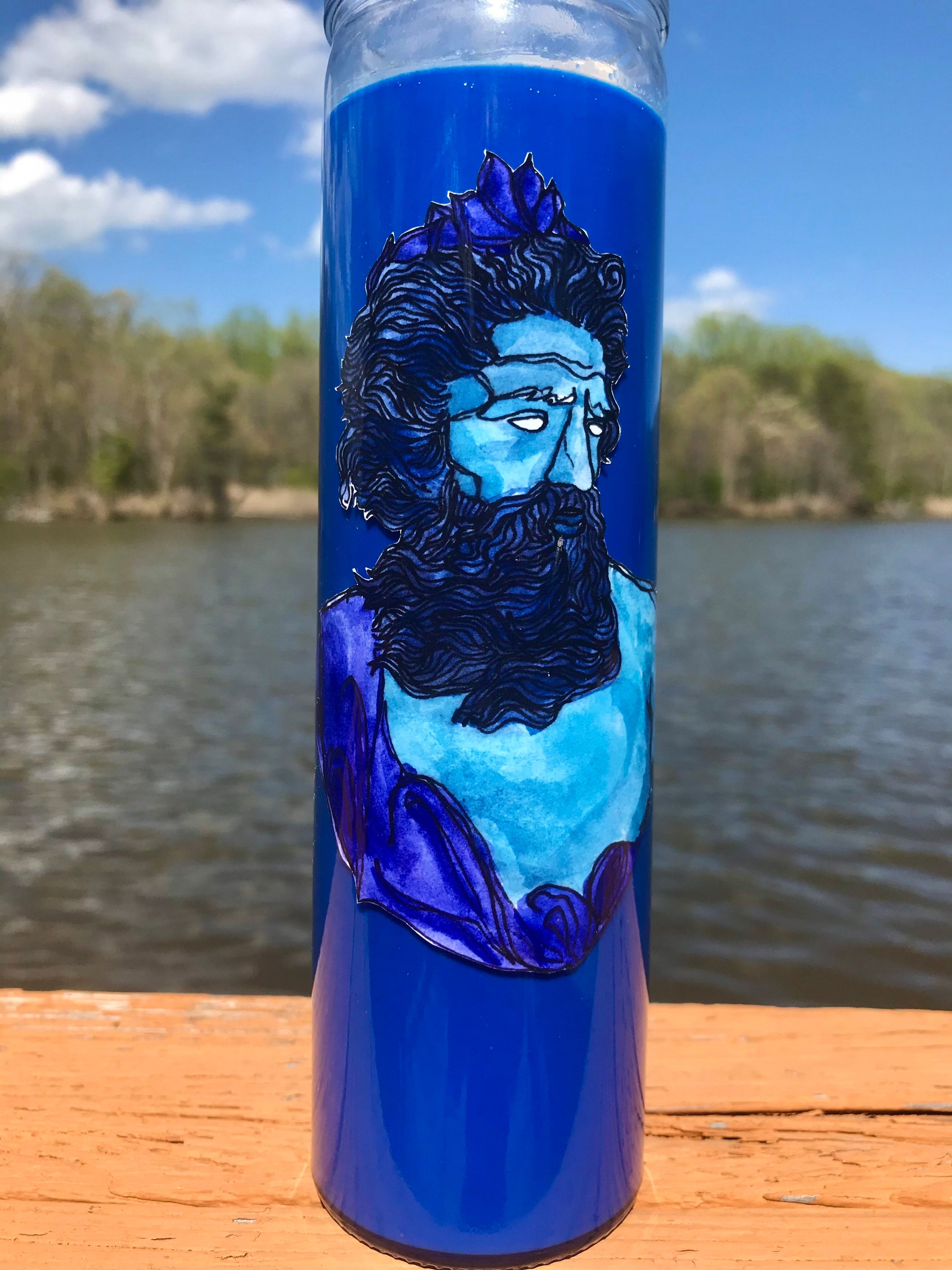 Poseidon deity candle