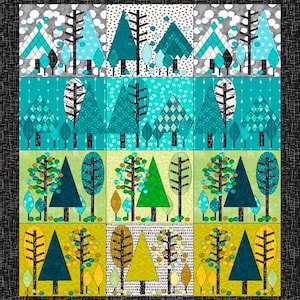 4 seasons Art Quilt Pattern, Applique, 2 sizes included