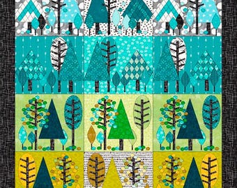 4 seasons Art Quilt Pattern, Applique, 2 sizes included