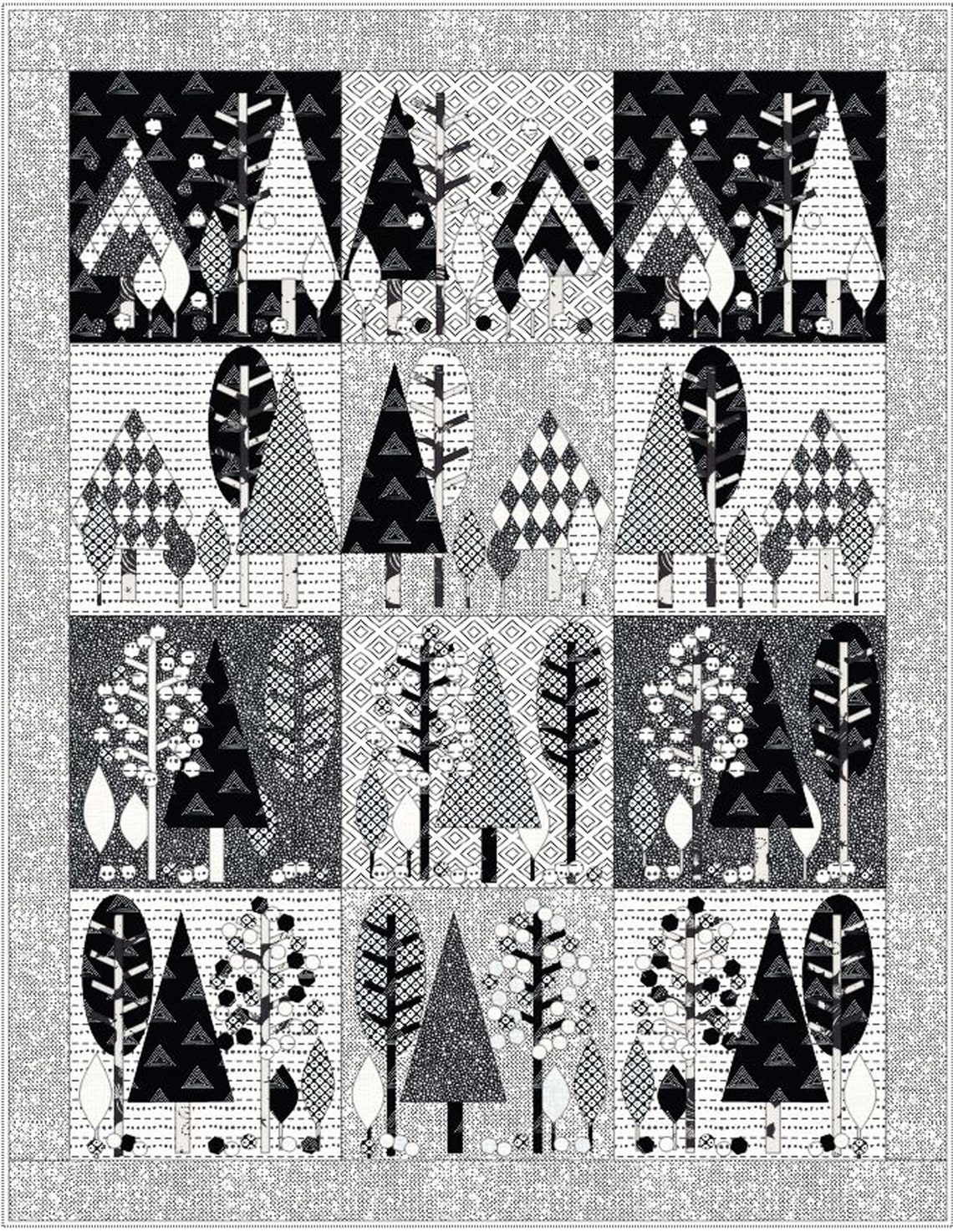 4 Seasons Art Quilt Pattern Modern Design Trees - Etsy