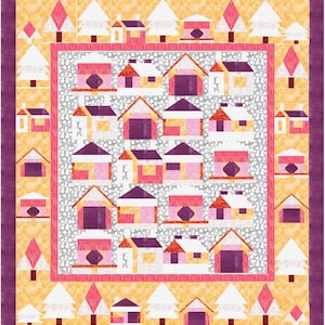 Village Quilt Pattern, lap and bed quilt sizes included