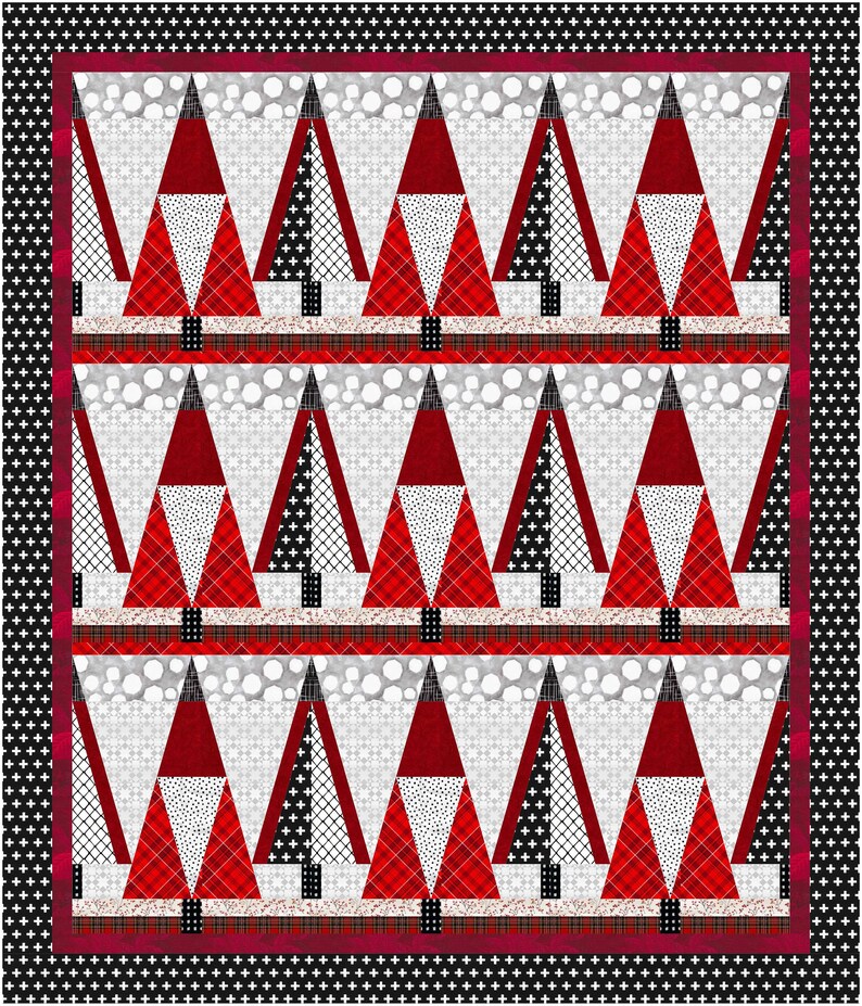 Modern Quilt Pattern Tree Farm Quilt Pattern Scandinavian Etsy