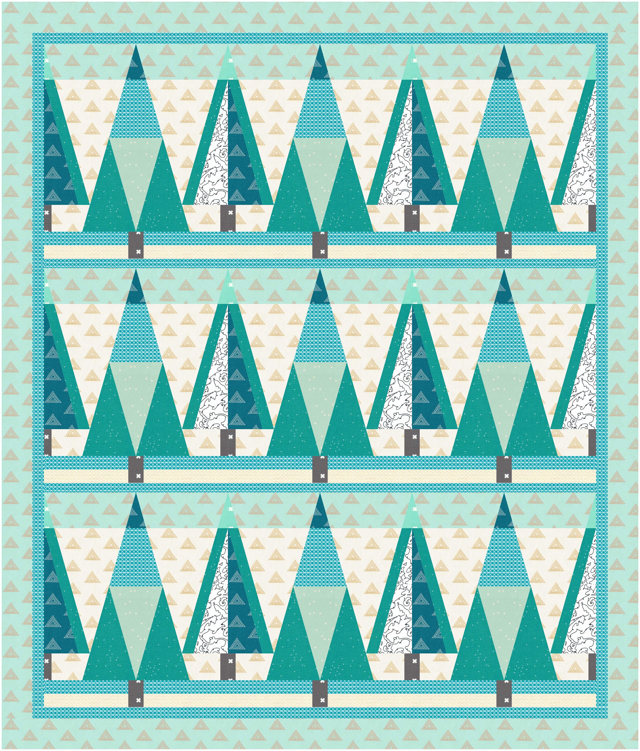 Nordic Modern Tree Farm Quilt Pattern 42 X 50 - Etsy