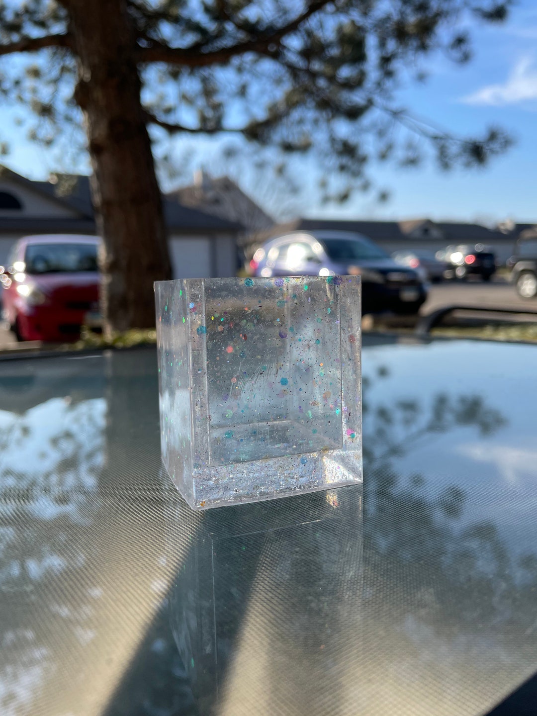 Clear/glitter Candlestick Holders Etsy