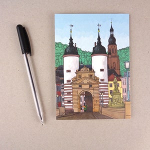 Stadttor Heidelberg / Postkarte / Din A 6 / Hochformat / 300 g Naturpapier creme / Heidelberg in Deutschland / Ansichtskarte / Souvenir