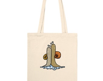 snail couple making babiers / cotton bag with funny print / classic tote bag / lovers / shopping bag with funny love motif / gift for lover