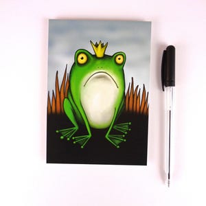 Príncipe rana / postal / tarjeta de felicitación para niños / Din A 6 / formato retrato / papel 300 g / impresión mate / tarjeta de cuento de hadas / tarjeta sin texto