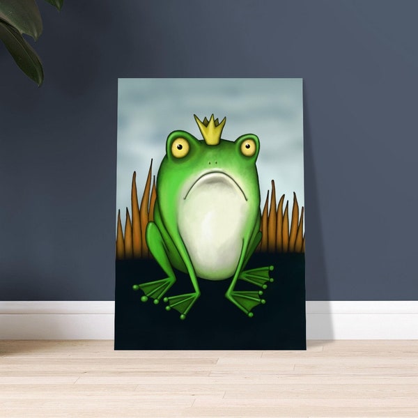 Froschkönig / lustiges Märchenposter / Kindgerechtes Poster aus mattem 170g Papier / Märchen / Poster mit süßem Frosch fürs Kinderzimmer