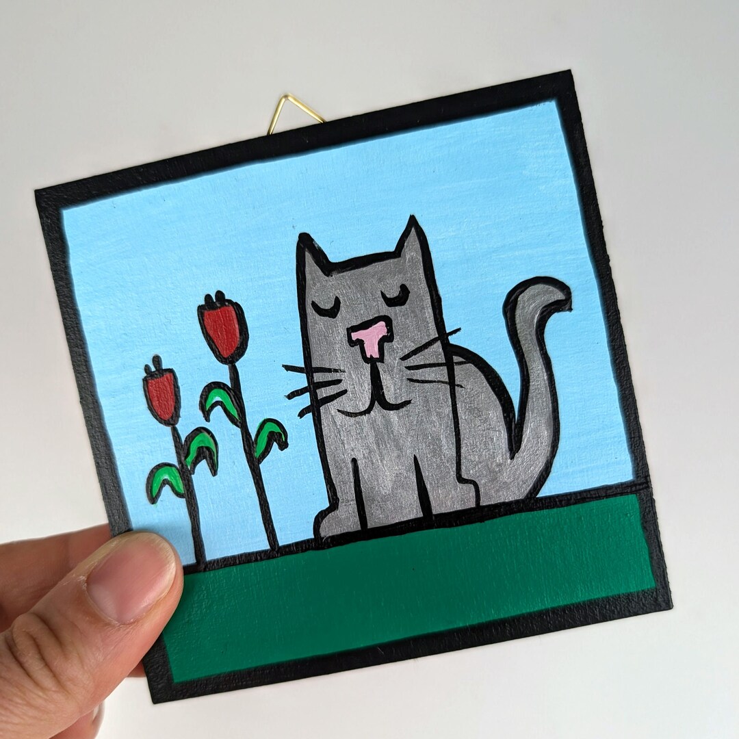 ［あくび］猫のアクリル絵 約50cm x 40cm 木製フレーム付き il_1080xN.6371728311_iq9b.jpg