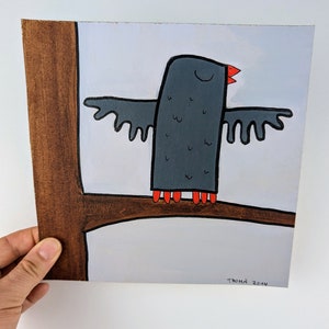 Águia / mural infantil / pintura original feita à mão com tinta acrílica sobre papelão / peça única / feita à mão / decoração de quarto infantil