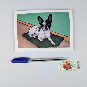 Bouledogue français / carte postale avec motif chien / format paysage / Din A 6 / papier crème naturel 300 g / carte sans texte / carte postale Frenchie