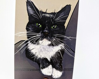 タキシード猫 / 猫付きポストカード / Din A 6 / ポートレート