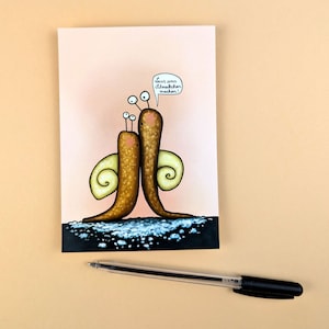 Lumache / lumache fanno l'amore / cartolina / divertente biglietto d'auguri per flirtare / Din A6 / formato verticale / carta bianca 300 g / stampa opaca