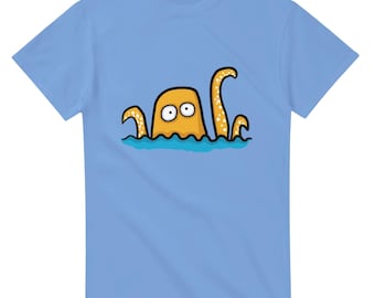 Pulpo gigante / Camiseta divertida / Camiseta unisex gruesa con cuello redondo / Camiseta de algodón estampada para marineros y pescadores con humor