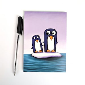 Pinguïns / Ansichtkaart / Wenskaart met grappige pinguïns / Din A6 / Staand formaat / 300 g papier / matte print / kindvriendelijke kaart zonder tekst