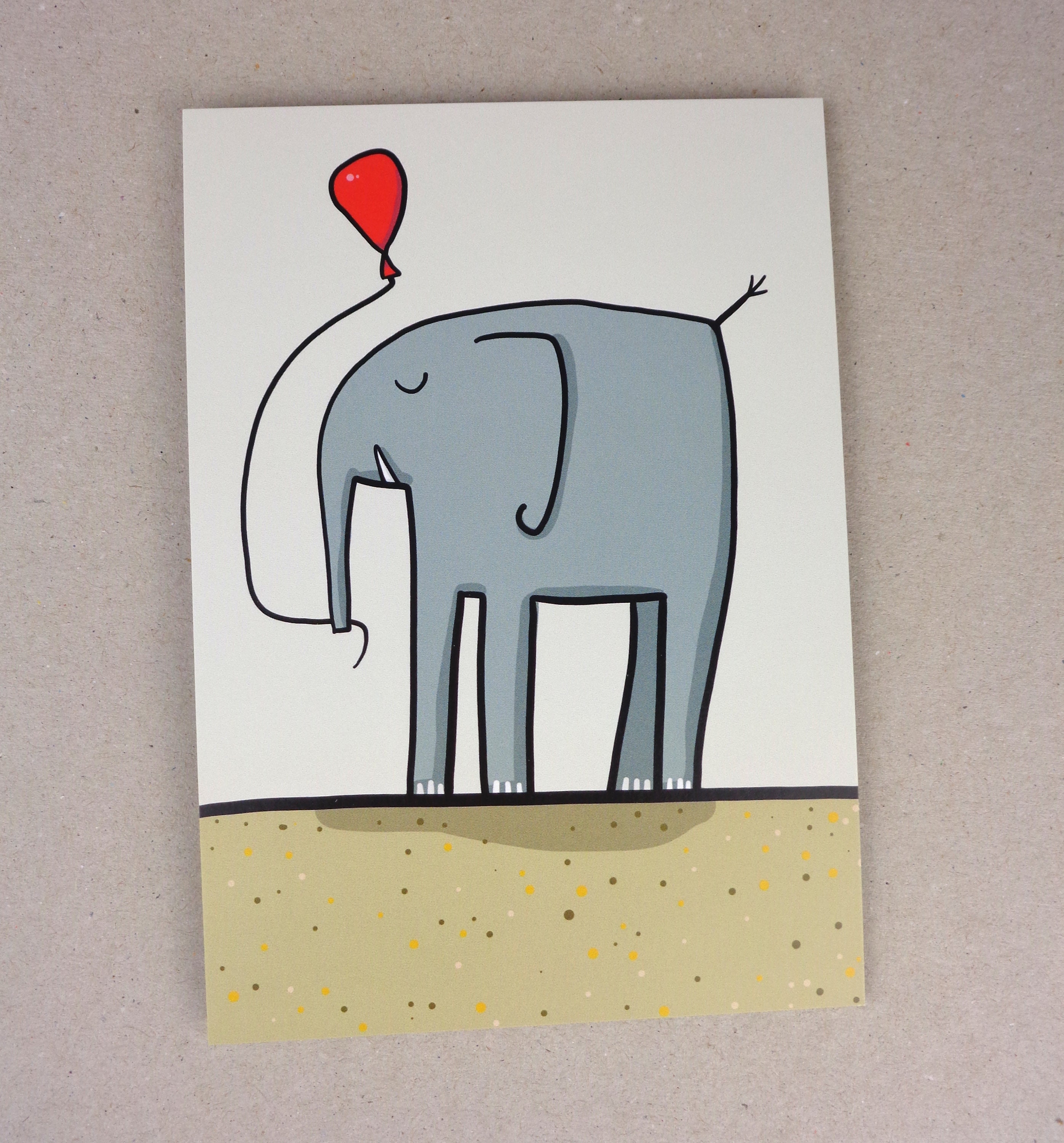 ゾウ / ポストカード / 誕生日グリーティングカード / Din A 6