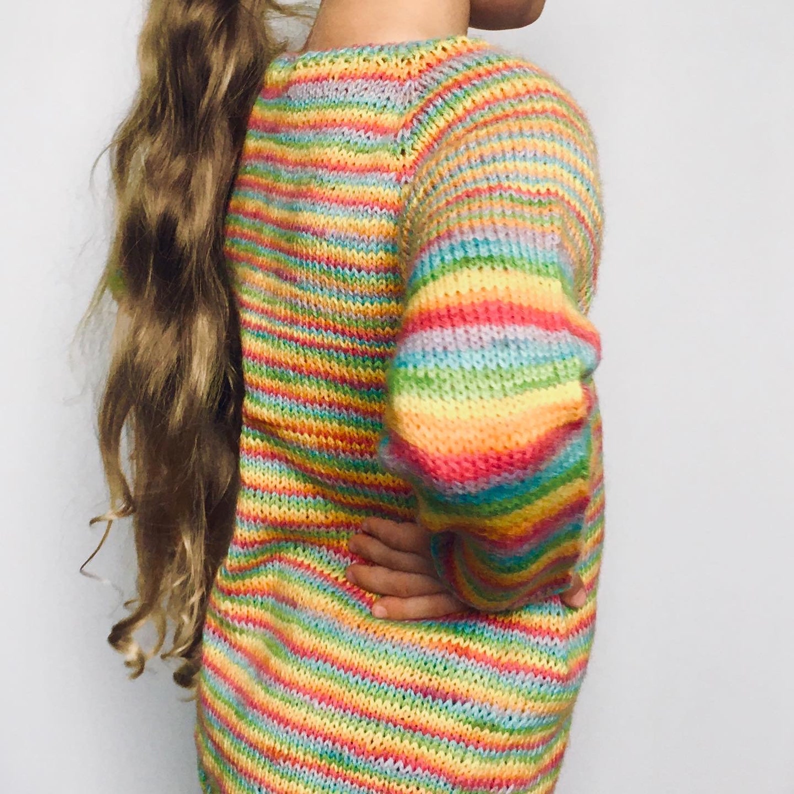 Wool sweater kids jumper handmade rainbow color made Etsy