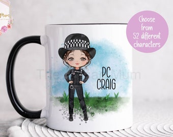 Personalised Police Officer mug for Police man and Police woman, PC Passing out parade gift, Police retirement gift, PCSO gift, police gifts