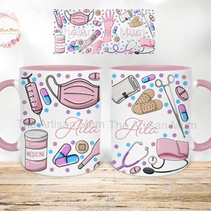 Personalised nurse mug, nurse graduation gift, best nurse present, student or retired nurse gift, thank you nurse, NHS nursing mug.