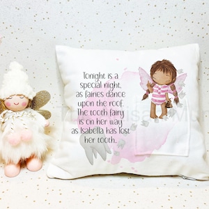 Personalised Children's Tooth Fairy Pillow, Tooth Fairy Keepsake Gift, Tooth Fairy Cushion for Girls, Tooth Fairy Cushion for Boys