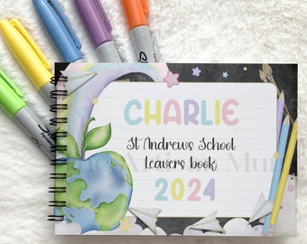 Personalised Primary School Leavers Autograph book, Year 6 keepsake school memory book, Class of 2024 leavers gifts, Primary girls and boys